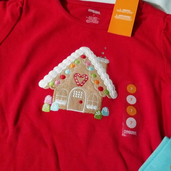 Gymboree Cozy Cutie gingerbread house size 7 shirt & snowman leggings NWT - Picture 3 of 3